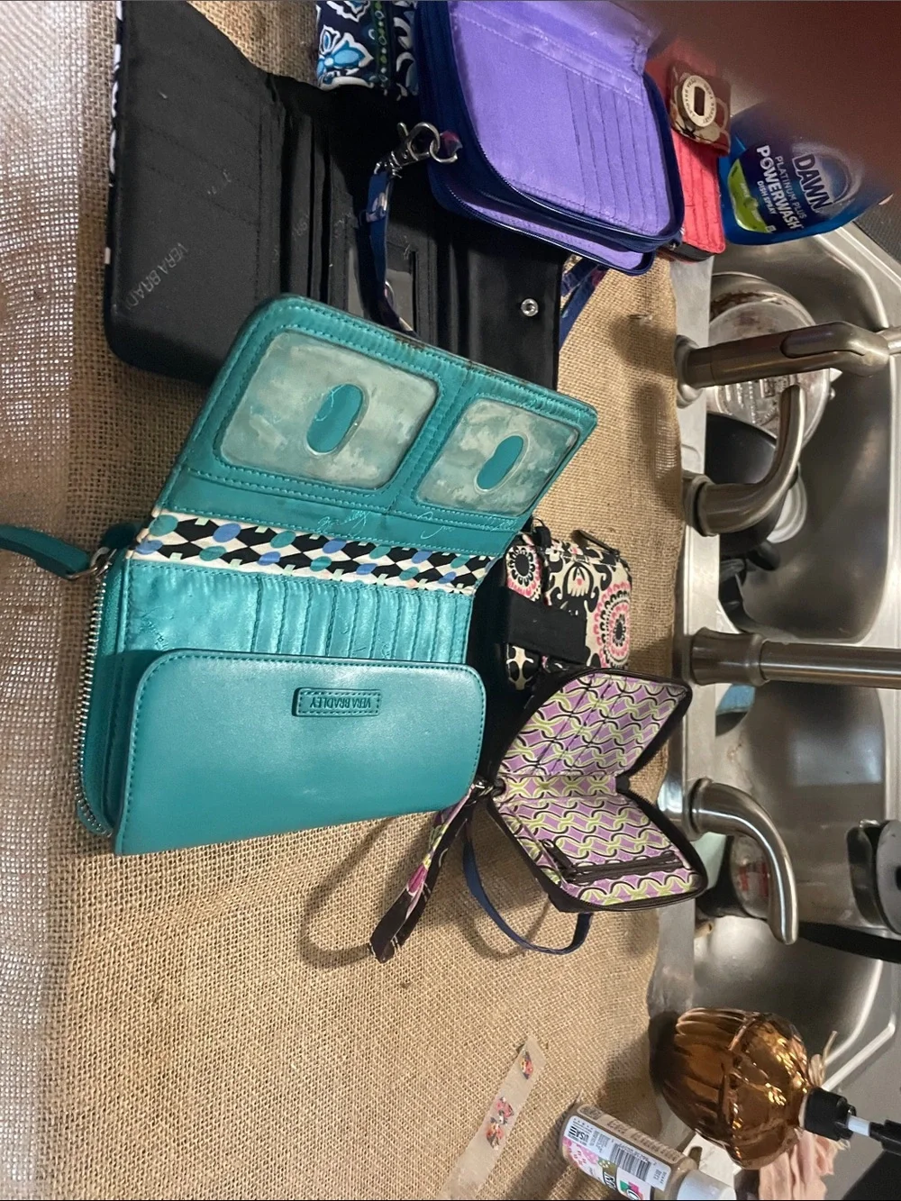 Assorted Women's Quilted Wristlet Wallets - Teal, Navy, Black, Floral